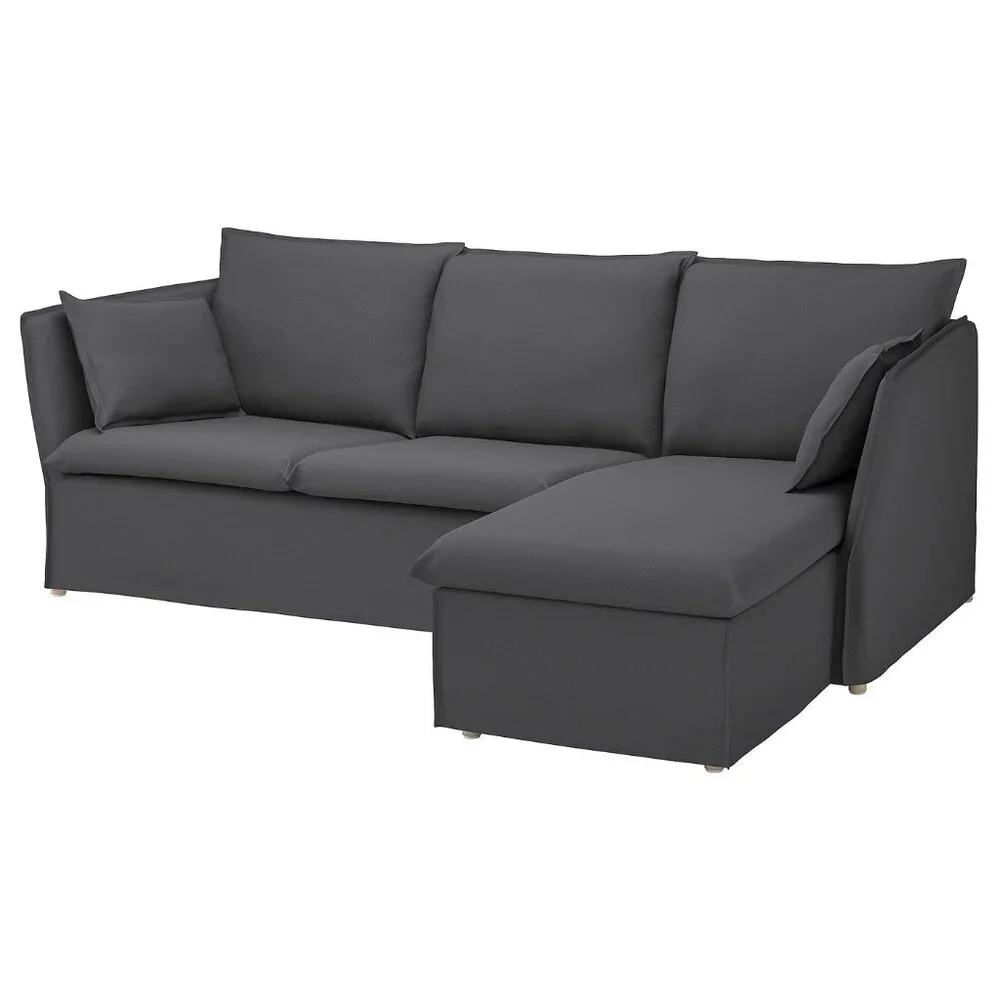 New IKEA BACKSALEN BACKSÄLEN Cover For Sofa With Chaise/Hallarp Gray 304.972.49